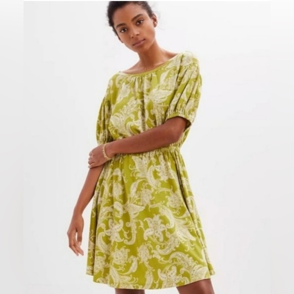 Daily Practice by Anthropologie Green Paisley Floral Cotton Blend Dress Size S - Picture 3 of 15